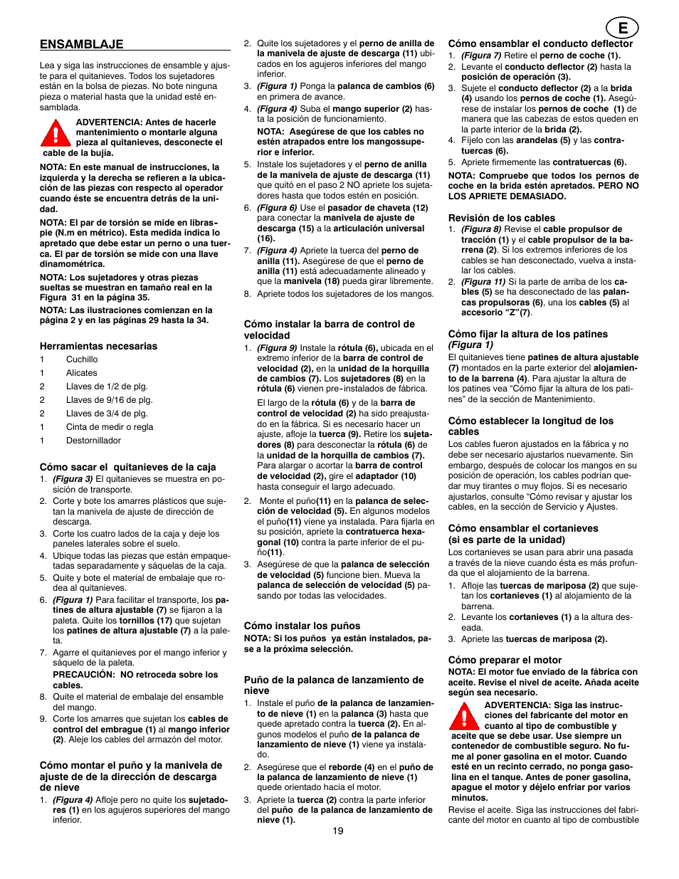 Ensamblaje | Poulan 96194000300 User Manual | Page 19 / 56