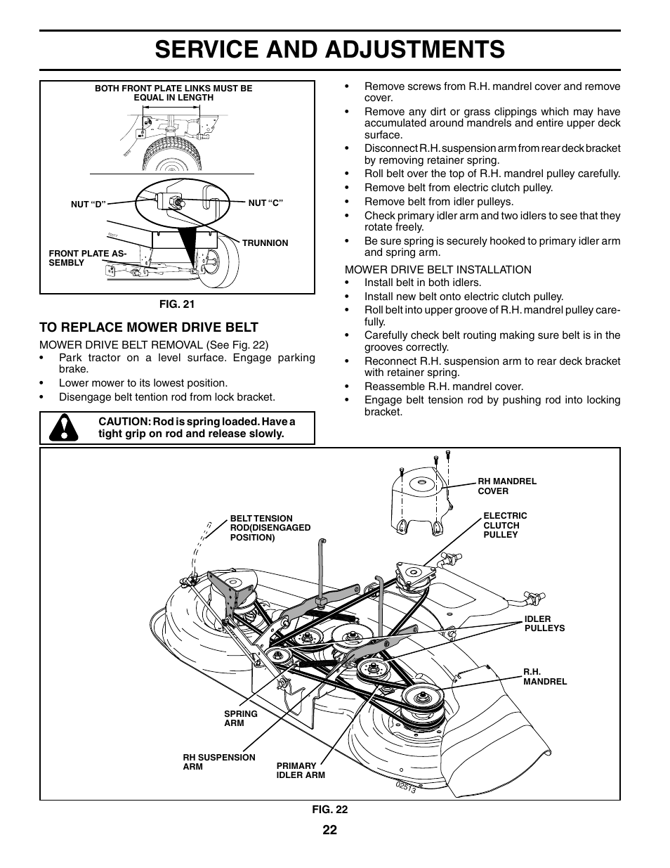 Service and adjustments | Poulan 196712 User Manual | Page 22 / 32
