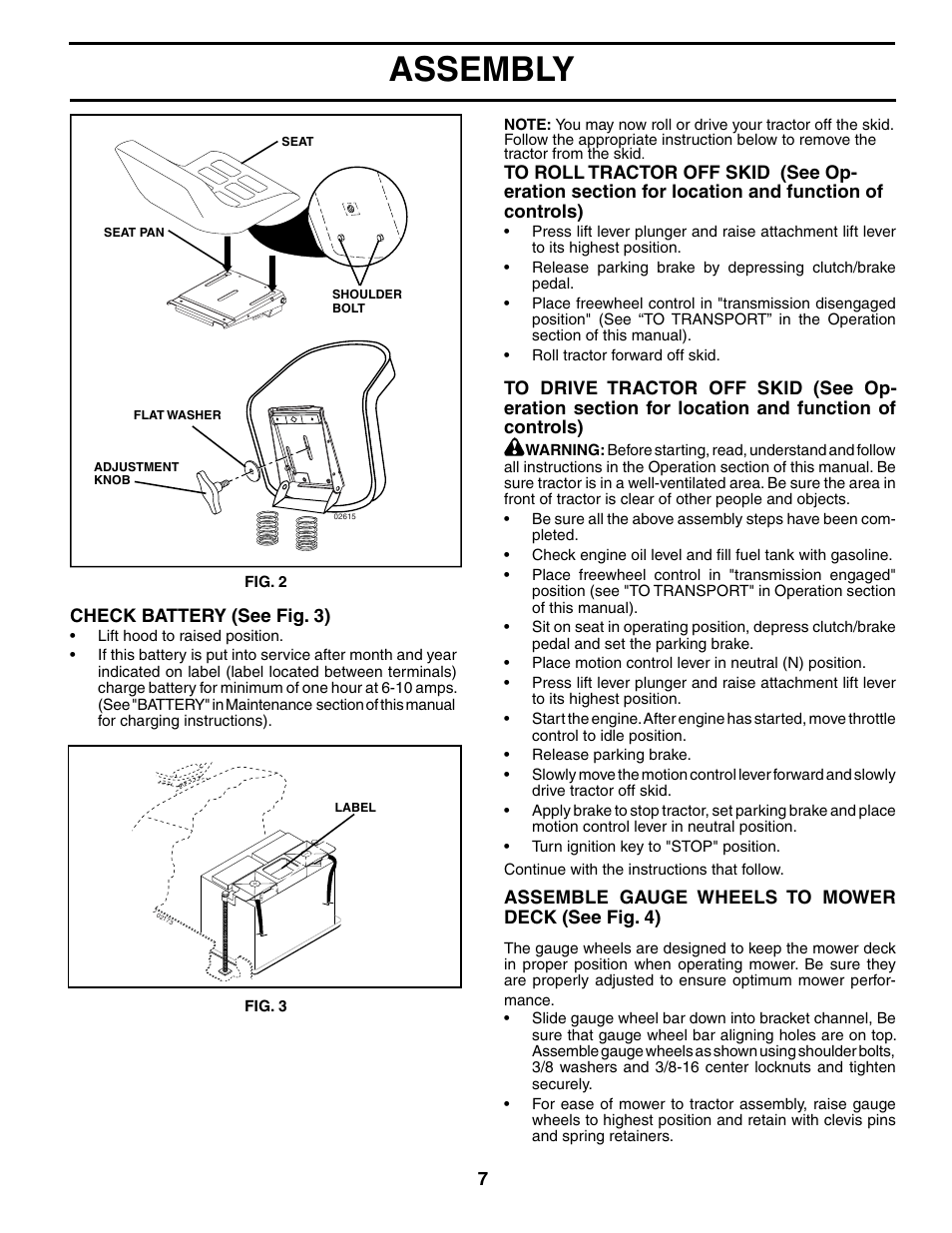 Assembly | Poulan 196712 User Manual | Page 7 / 32
