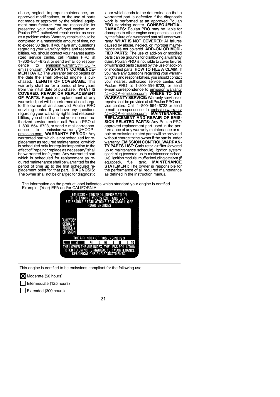 Poulan Pro PP25E User Manual | Page 21 / 21