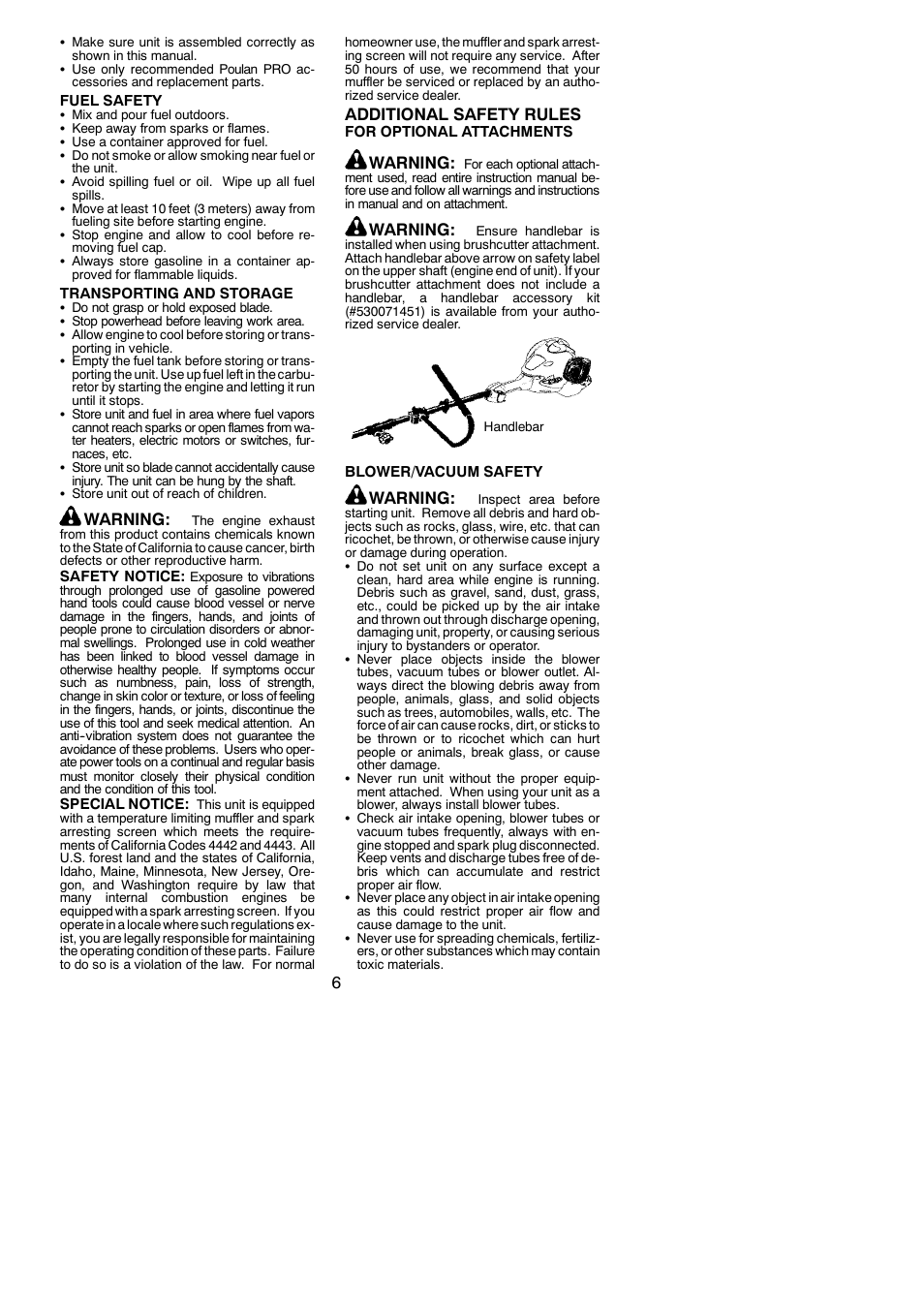 Warning, Additional safety rules | Poulan Pro PP25E User Manual | Page 6 / 21