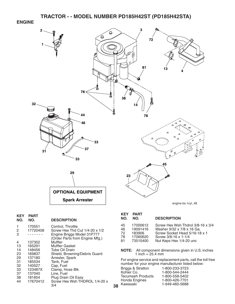 Poulan 188774 User Manual | Page 38 / 44