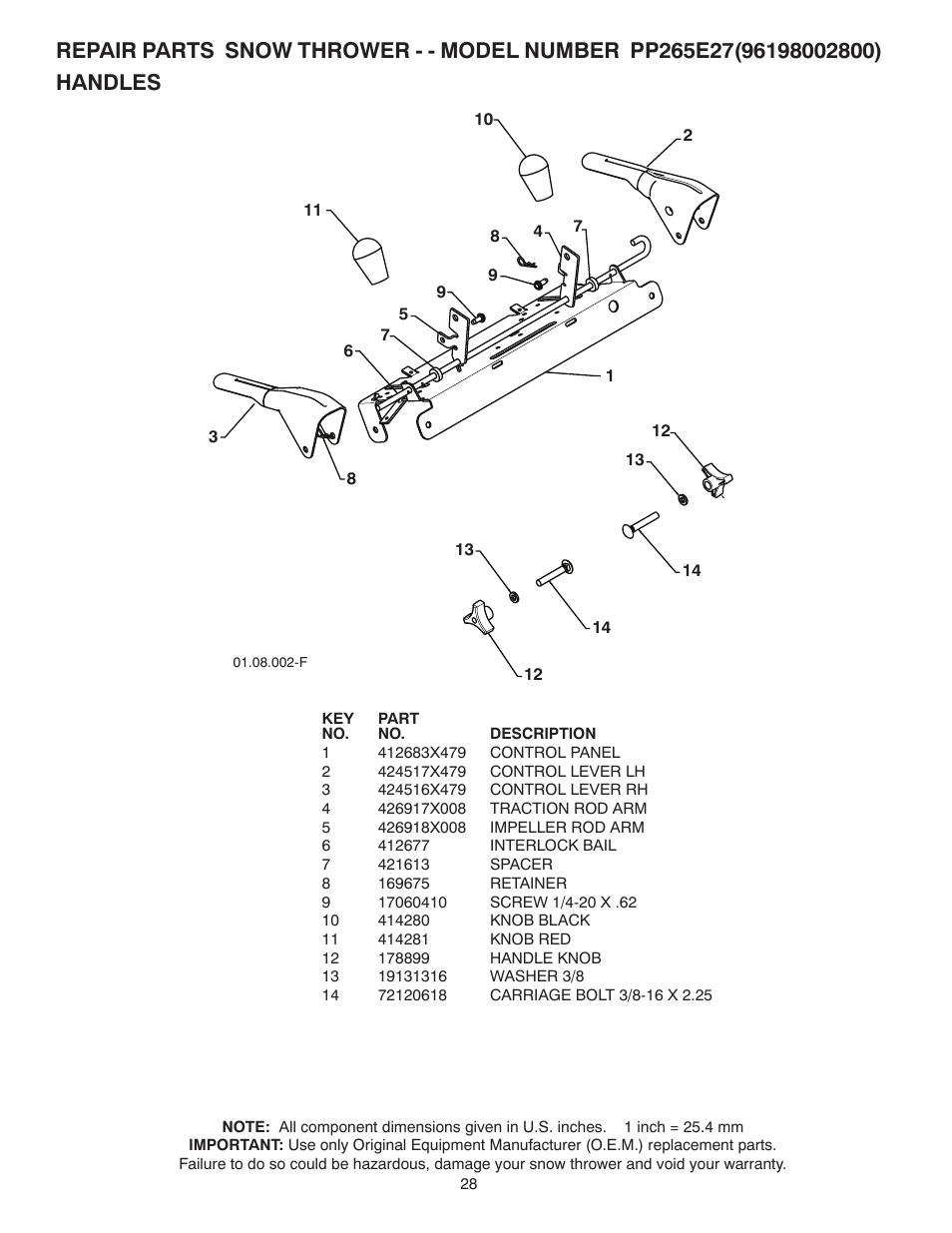 Poulan Pro PP265E27 SNOW THROWER User Manual | Page 28 / 44
