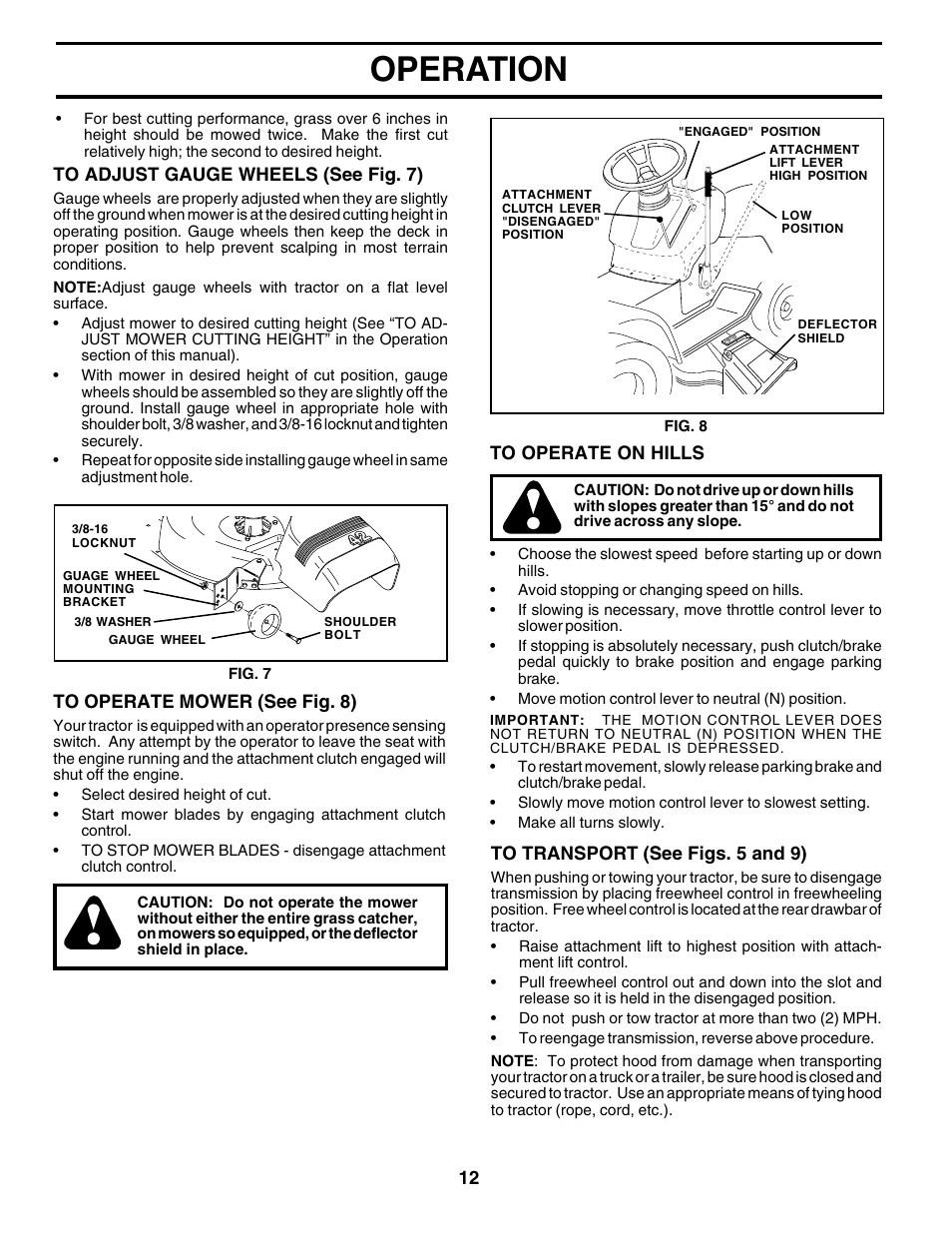 Operation | Poulan 180002 User Manual | Page 12 / 48