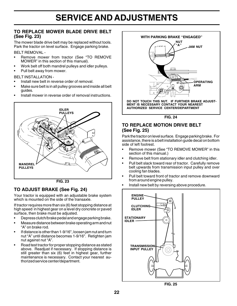 Service and adjustments | Poulan 180002 User Manual | Page 22 / 48