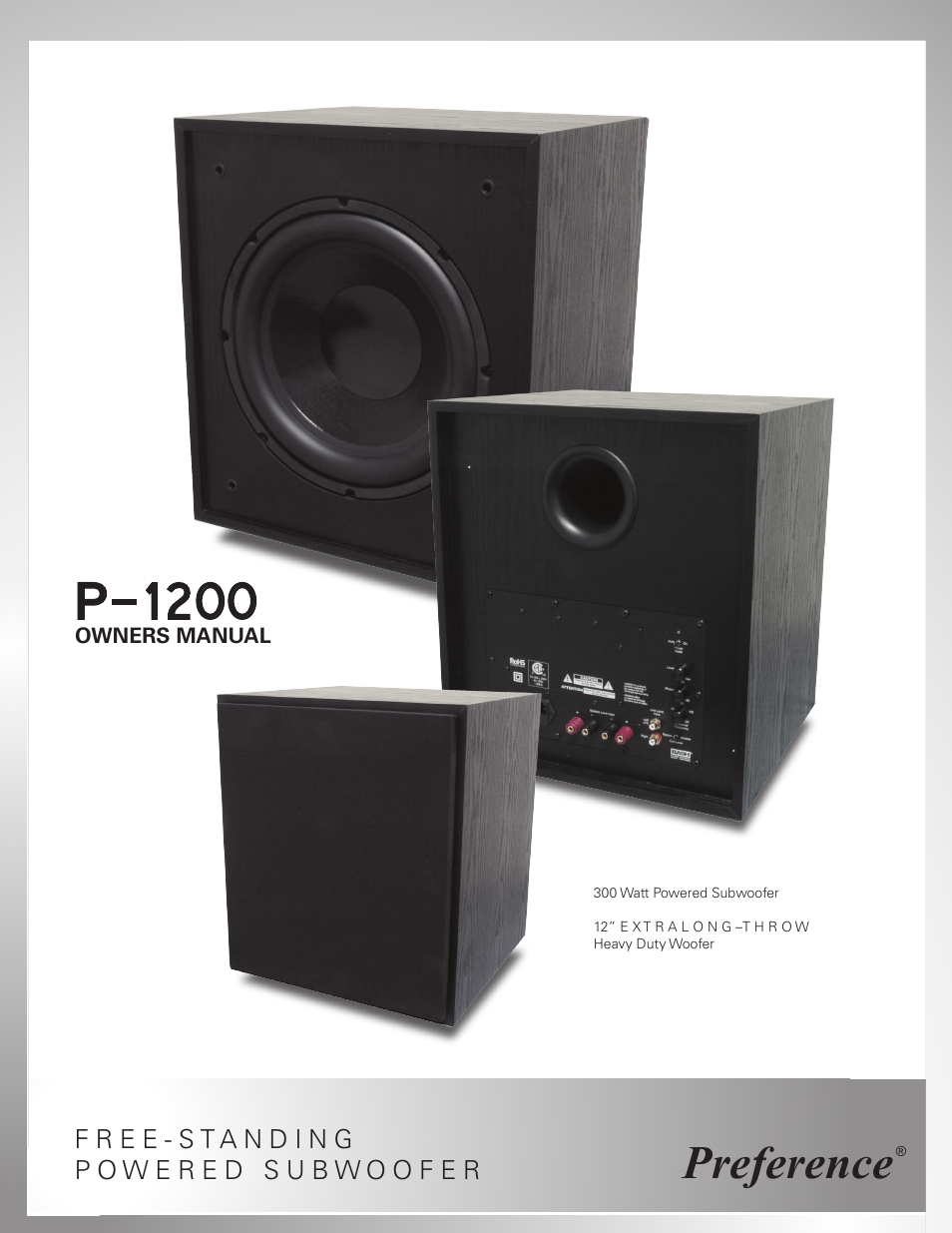 Preference Audio P-1200 User Manual | 12 pages