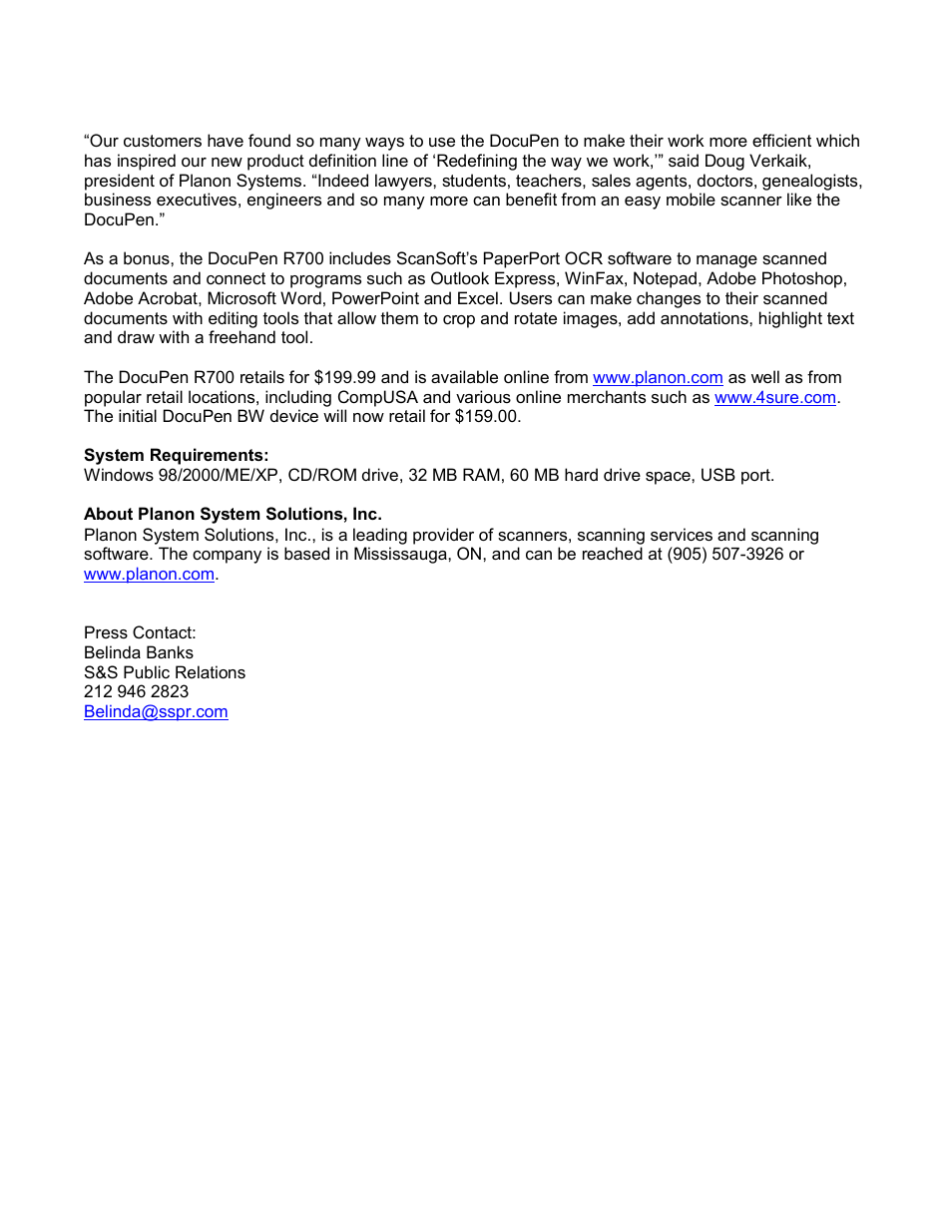 Planon System Solutions Pen-Sized Full-Page Portable Scanner User Manual | Page 2 / 2