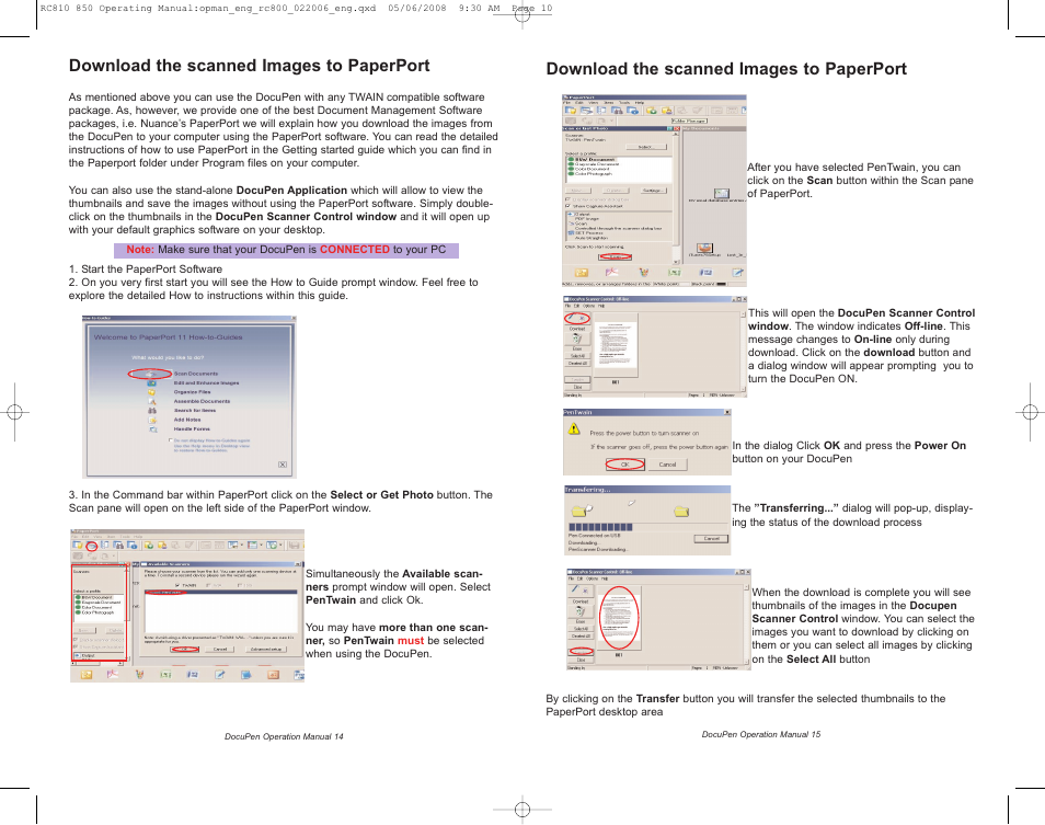 Download the scanned images to paperport | Planon System Solutions DocuPen RC810 User Manual | Page 10 / 19