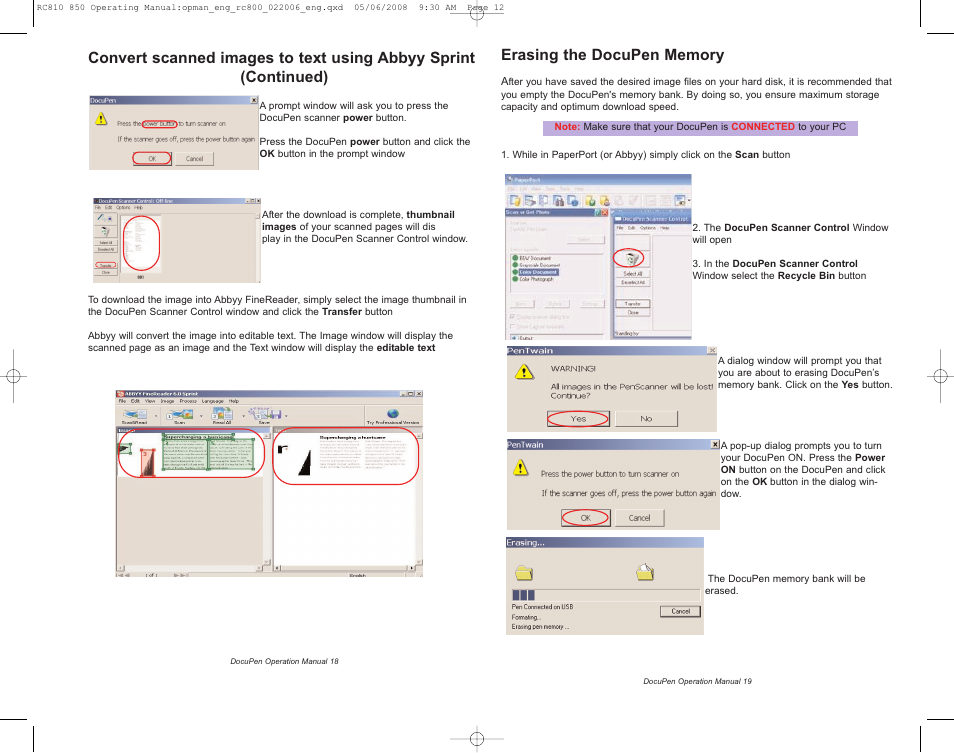 Planon System Solutions DocuPen RC810 User Manual | Page 12 / 19