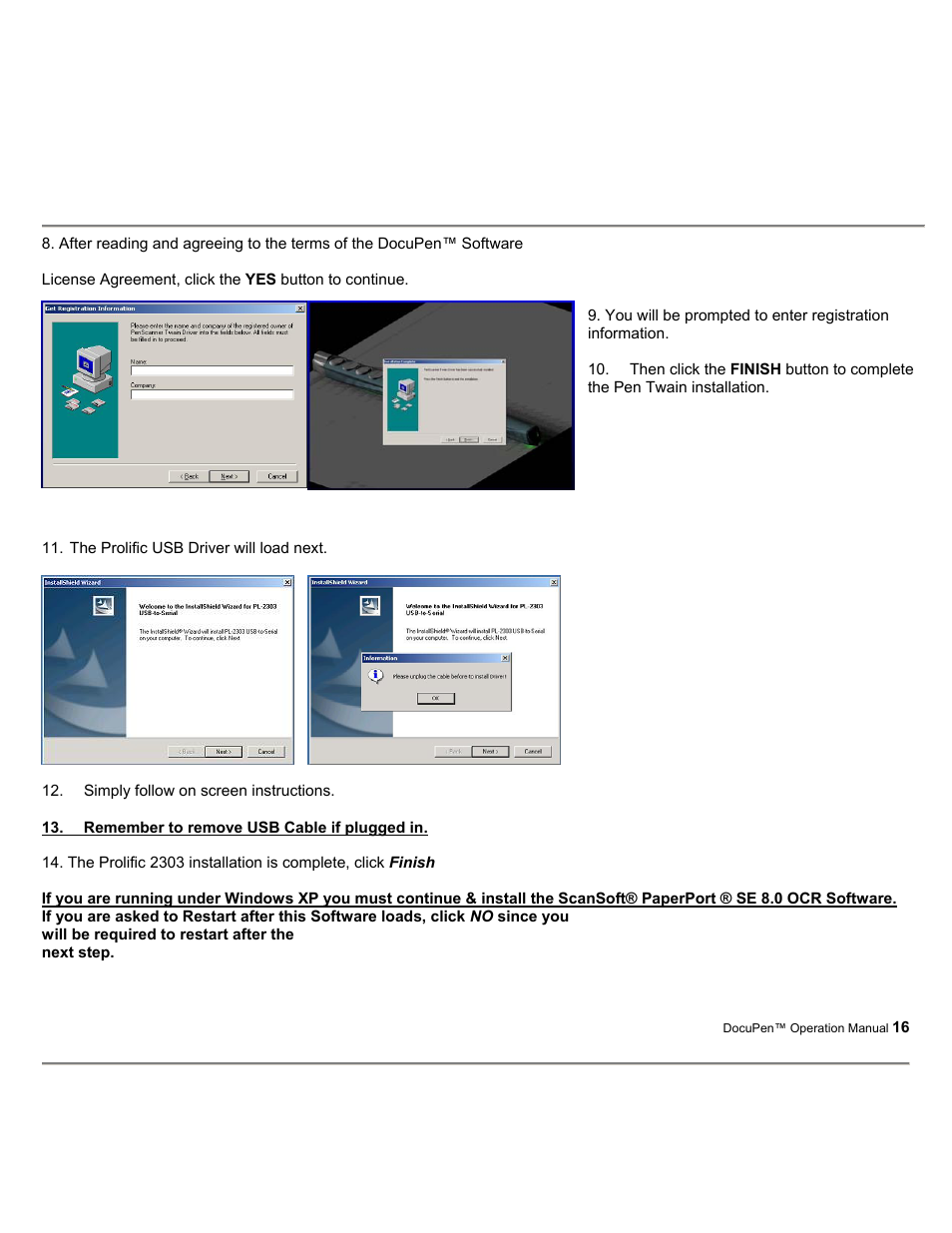 Planon System Solutions DocuPort Series DocuPen User Manual | Page 16 / 48