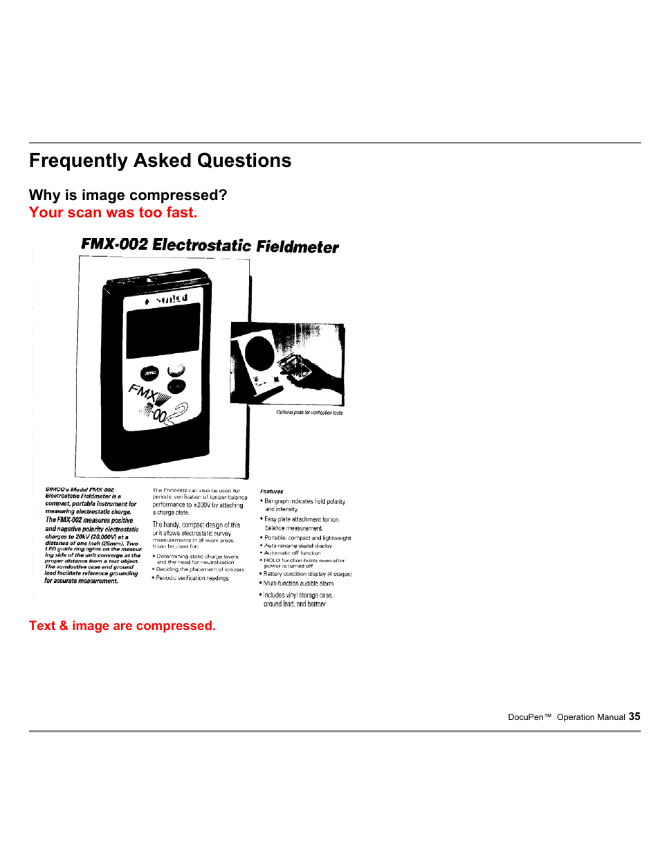 Frequently asked questions | Planon System Solutions DocuPort Series DocuPen User Manual | Page 35 / 48