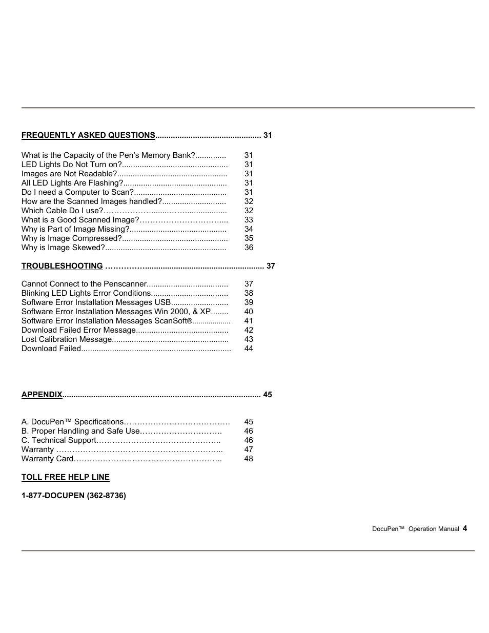 Planon System Solutions DocuPort Series DocuPen User Manual | Page 4 / 48