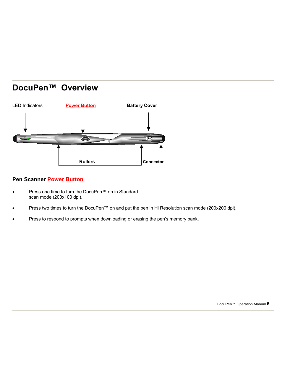 Docupen™ overview | Planon System Solutions DocuPort Series DocuPen User Manual | Page 6 / 48