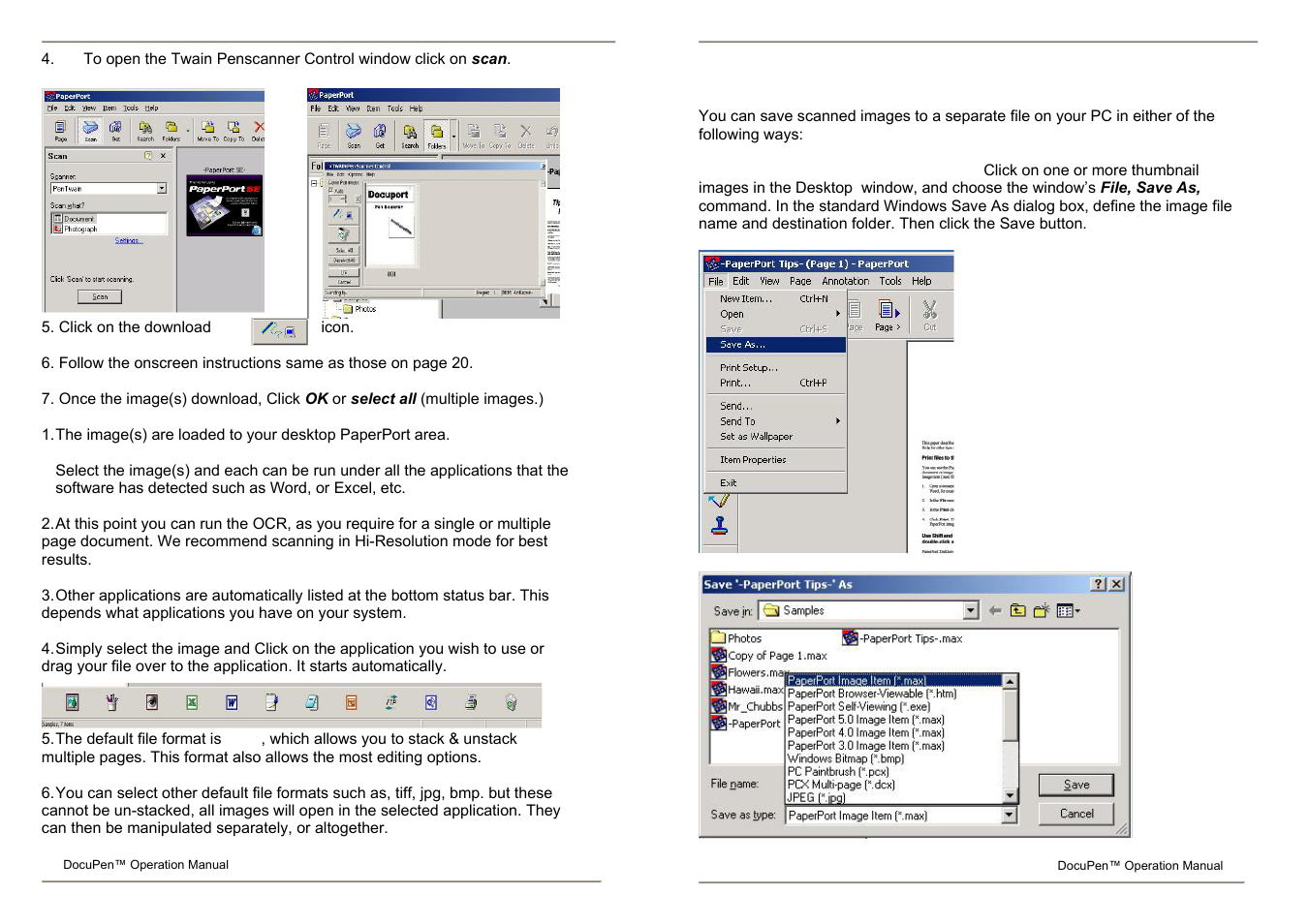 Saving images in paperport® se 8.0 | Planon System Solutions R700 User Manual | Page 24 / 44
