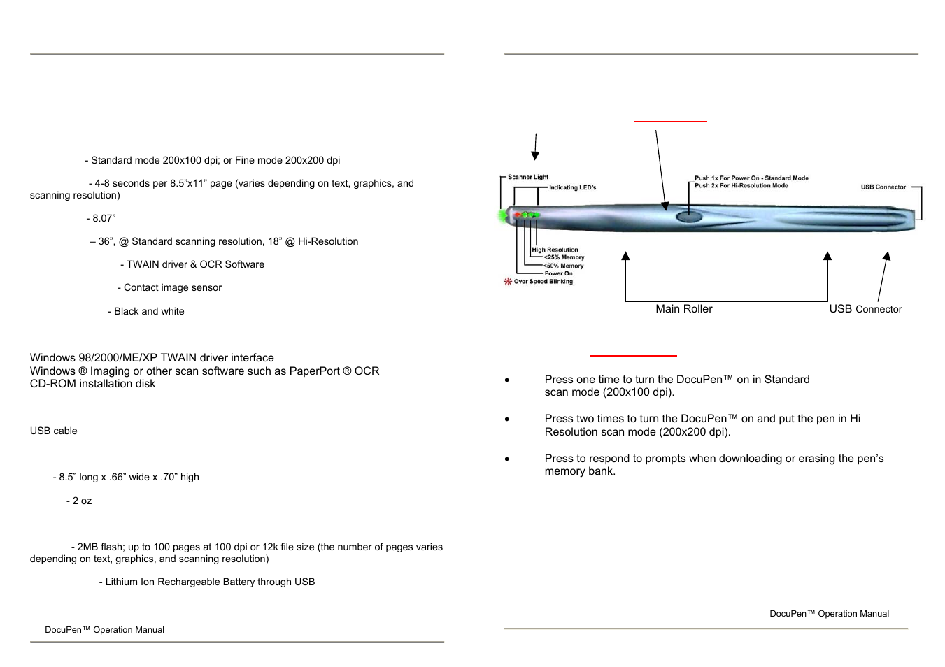 Docupen™ overview, Appendix | Planon System Solutions R700 User Manual | Page 6 / 44