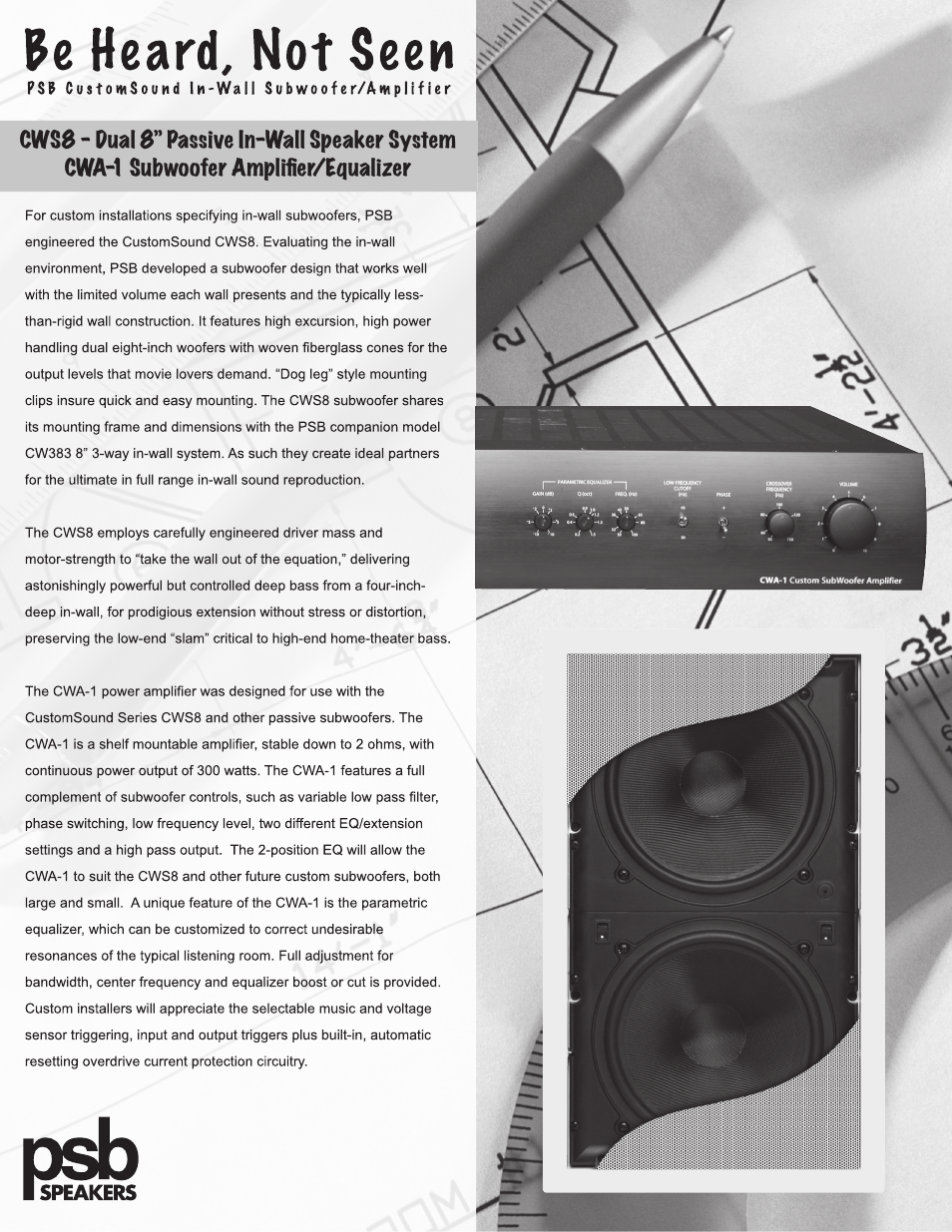 PSB Speakers CWA-1 User Manual | 2 pages