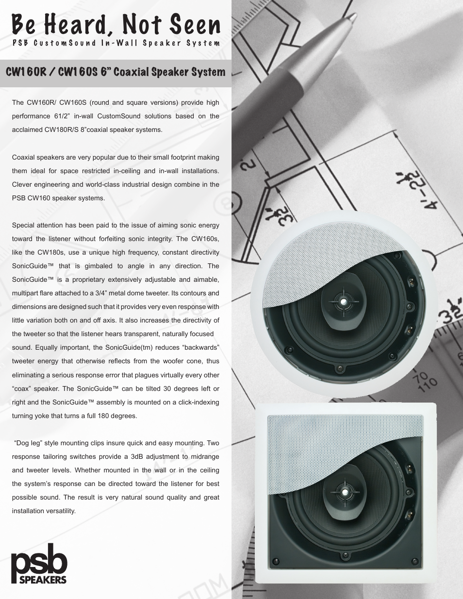 PSB Speakers CW160R User Manual | 2 pages