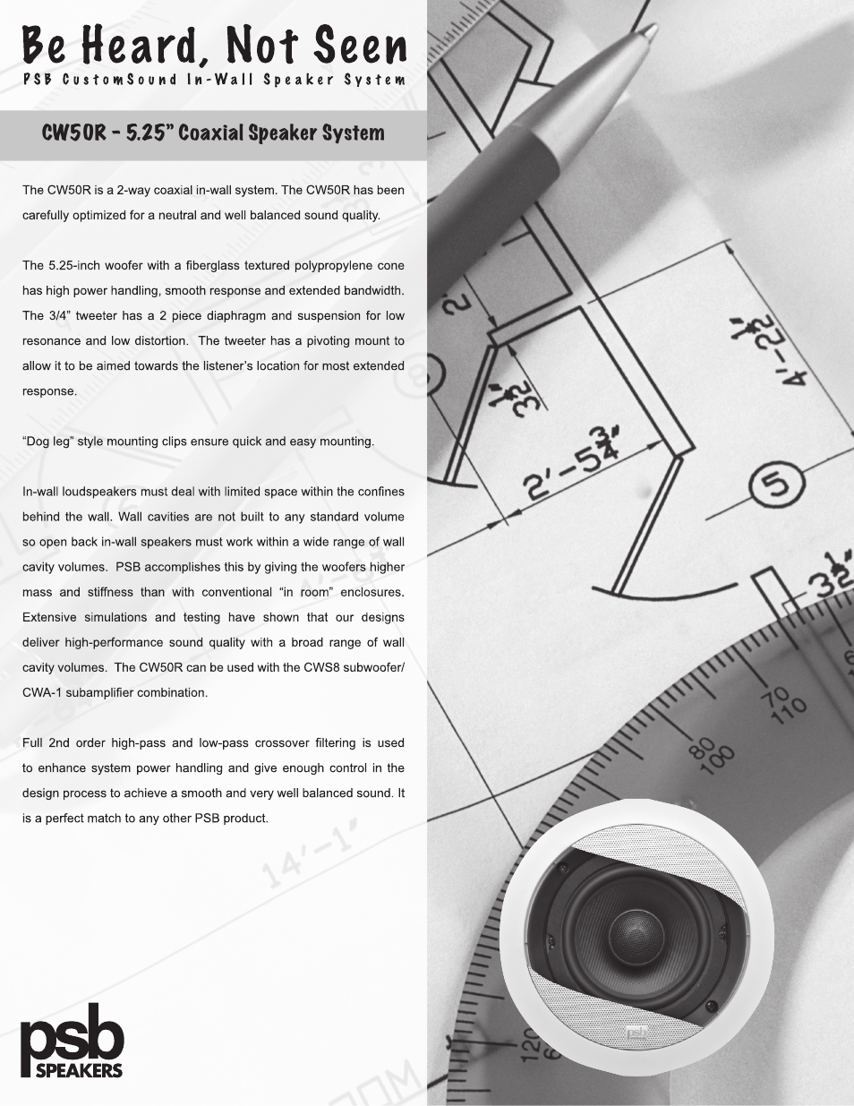 PSB Speakers CW50R User Manual | 2 pages