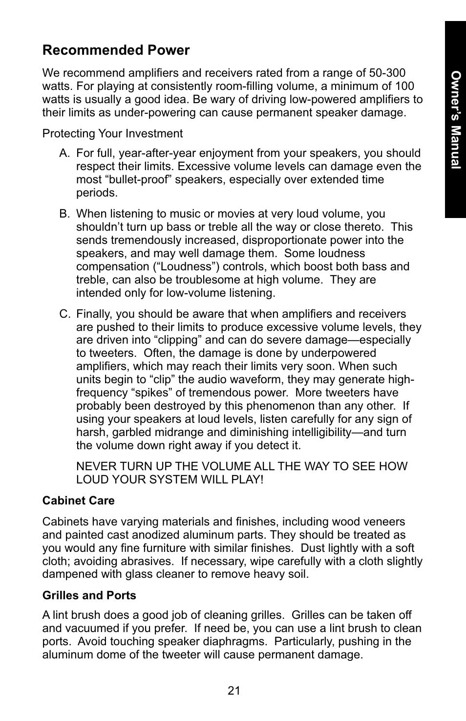 PSB Speakers 6919217 User Manual | Page 21 / 27