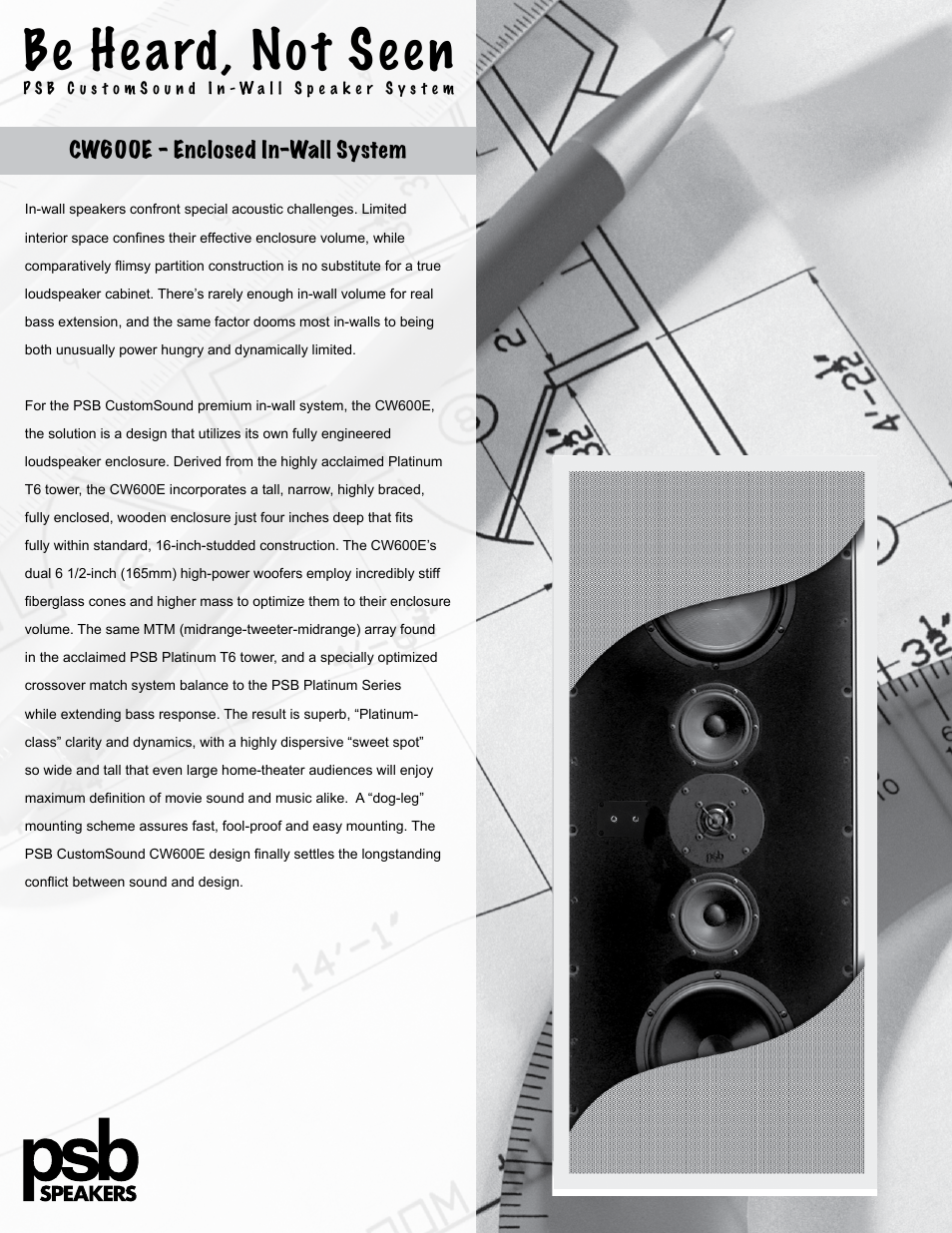 PSB Speakers CW600E User Manual | 2 pages