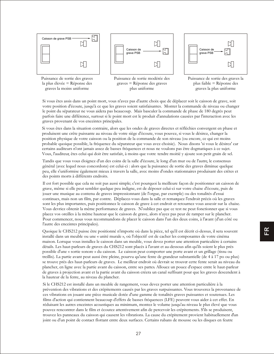 Fr f r | PSB Speakers CHS212 User Manual | Page 27 / 52