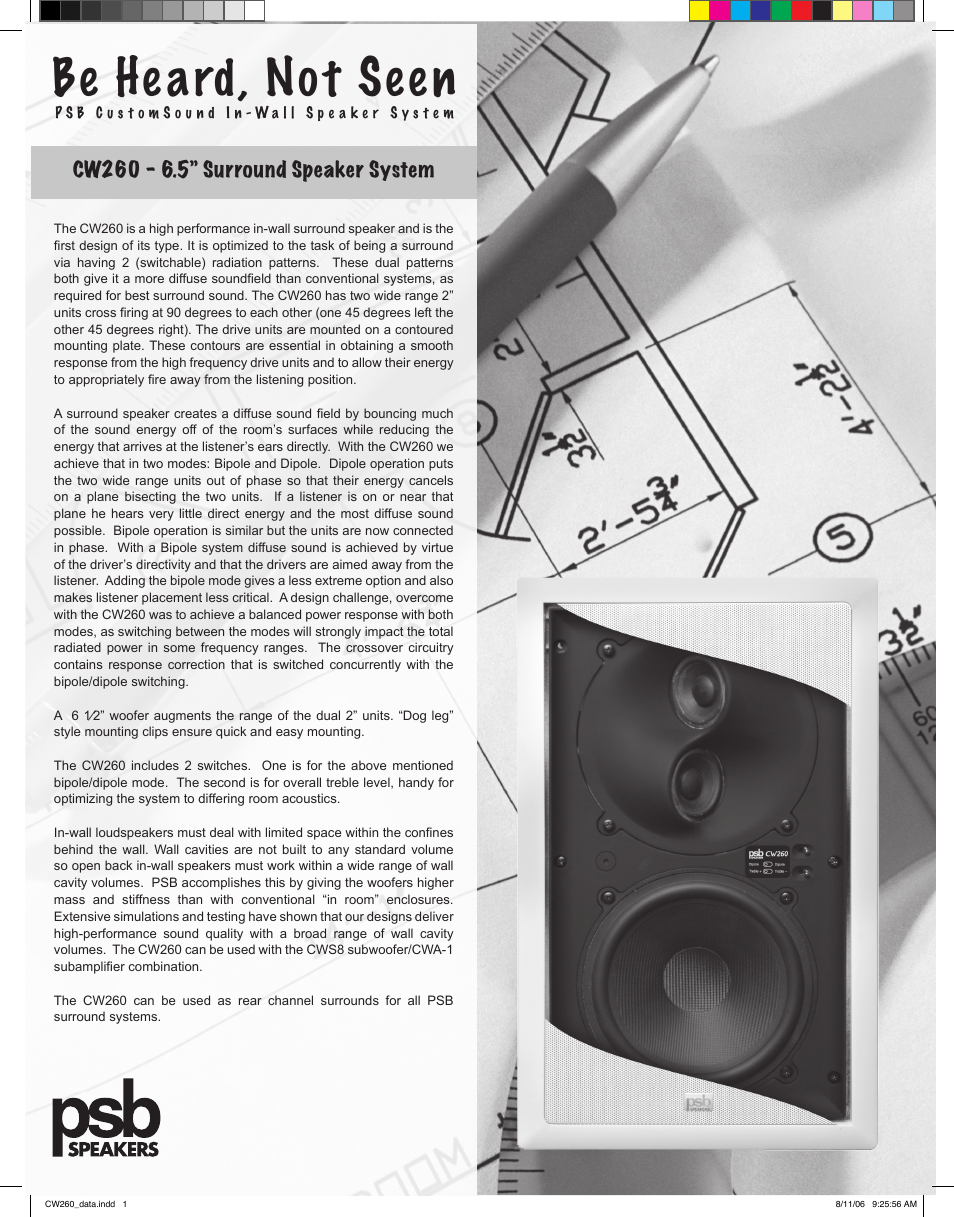 PSB Speakers CW260 User Manual | 2 pages