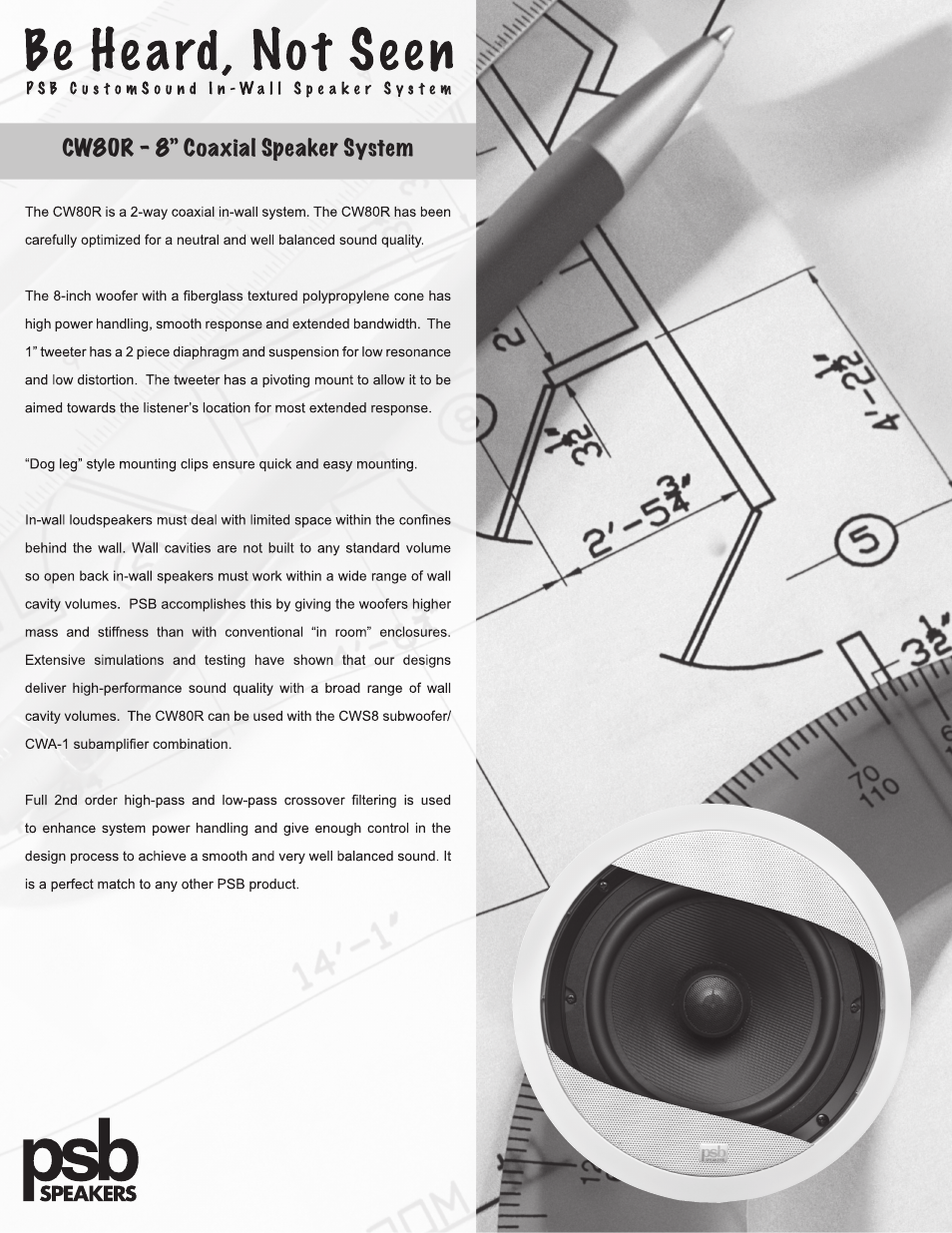 PSB Speakers CW80R User Manual | 2 pages