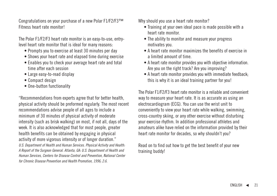 POLAR F1 User Manual | Page 2 / 19