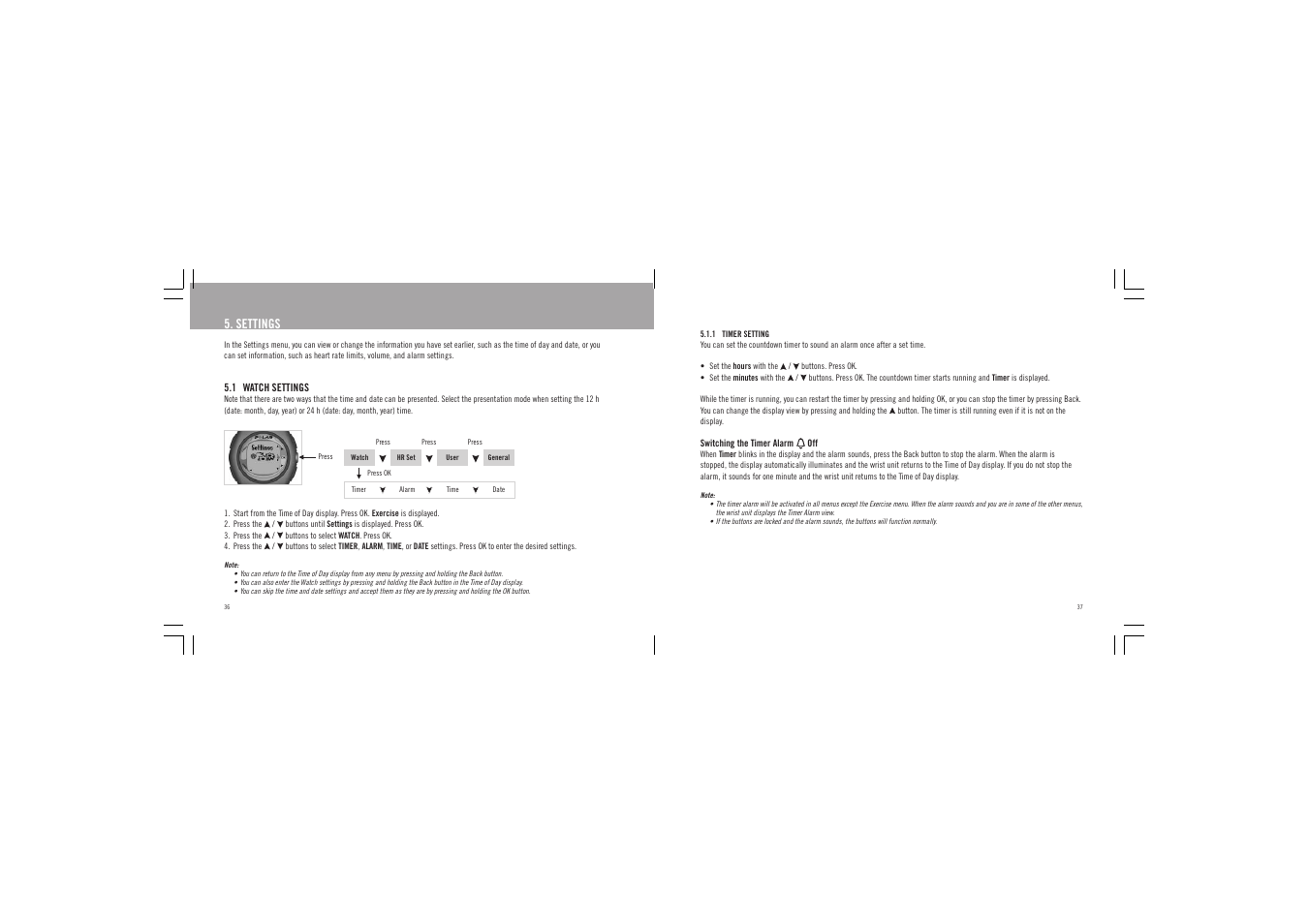 Settings | POLAR F6 User Manual | Page 19 / 31