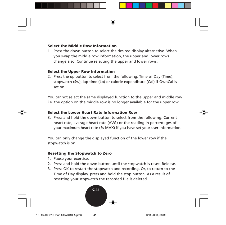 POLAR S410 User Manual | Page 43 / 94