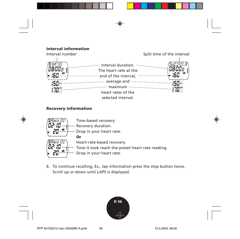 POLAR S410 User Manual | Page 58 / 94