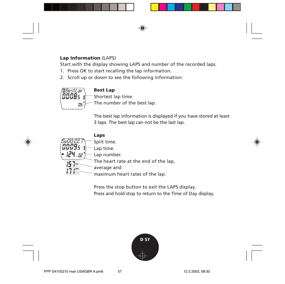 POLAR S410 User Manual | Page 59 / 94