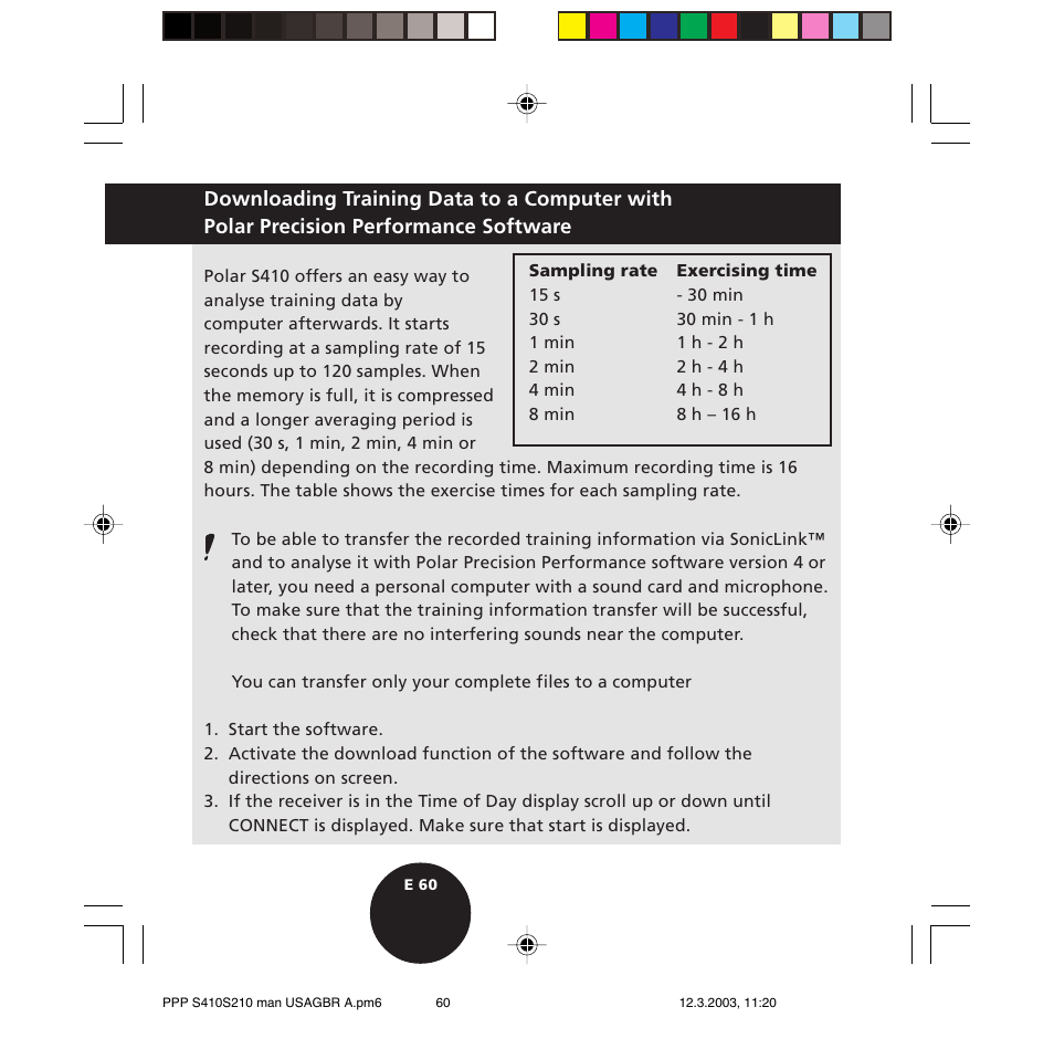 POLAR S410 User Manual | Page 62 / 94