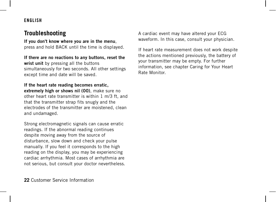 Troubleshooting | POLAR F4 User Manual | Page 22 / 25