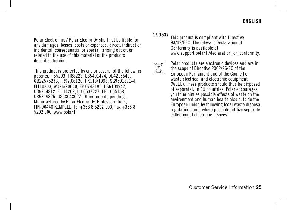 POLAR F4 User Manual | Page 25 / 25