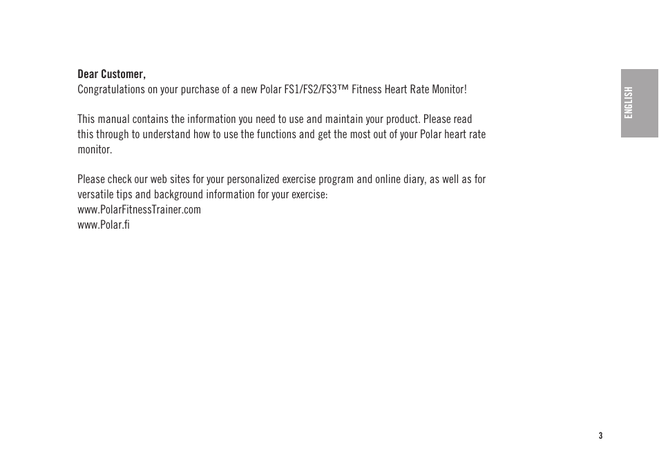POLAR FS3 User Manual | Page 2 / 25