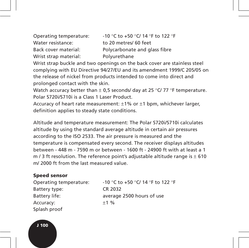 POLAR S720i User Manual | Page 102 / 122
