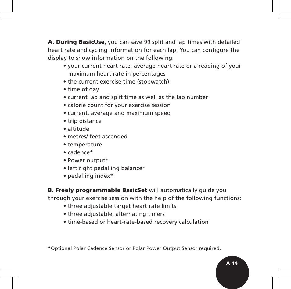 POLAR S720i User Manual | Page 16 / 122