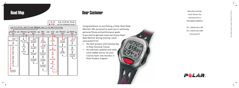Road map, Dear customer | POLAR S720i User Manual | Page 2 / 122