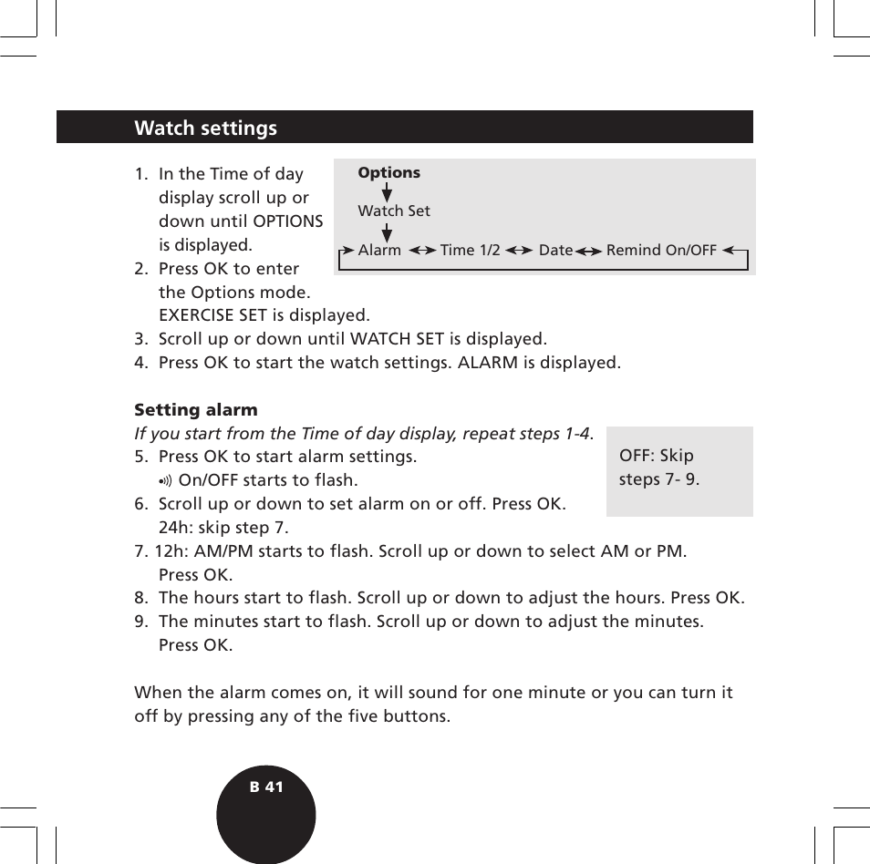 Watch settings | POLAR S720i User Manual | Page 43 / 122