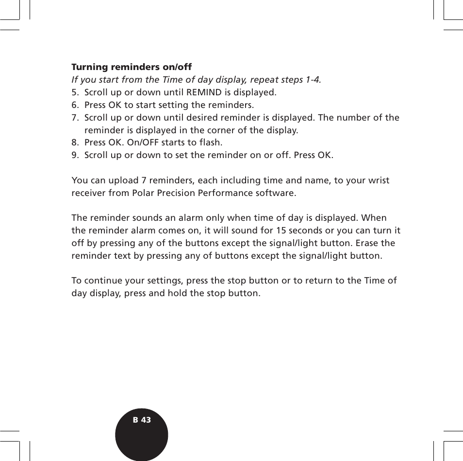 POLAR S720i User Manual | Page 45 / 122