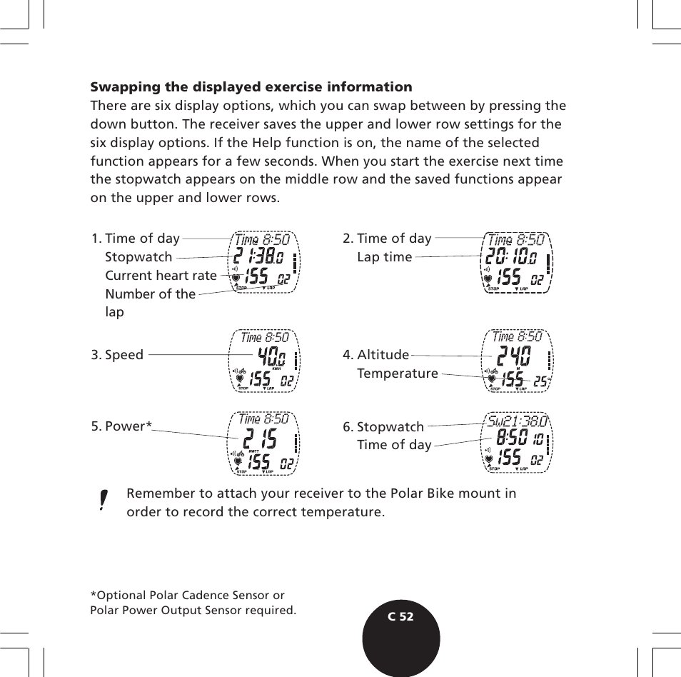 POLAR S720i User Manual | Page 54 / 122