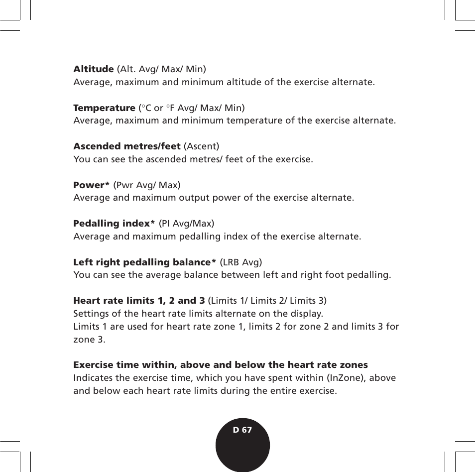 POLAR S720i User Manual | Page 69 / 122