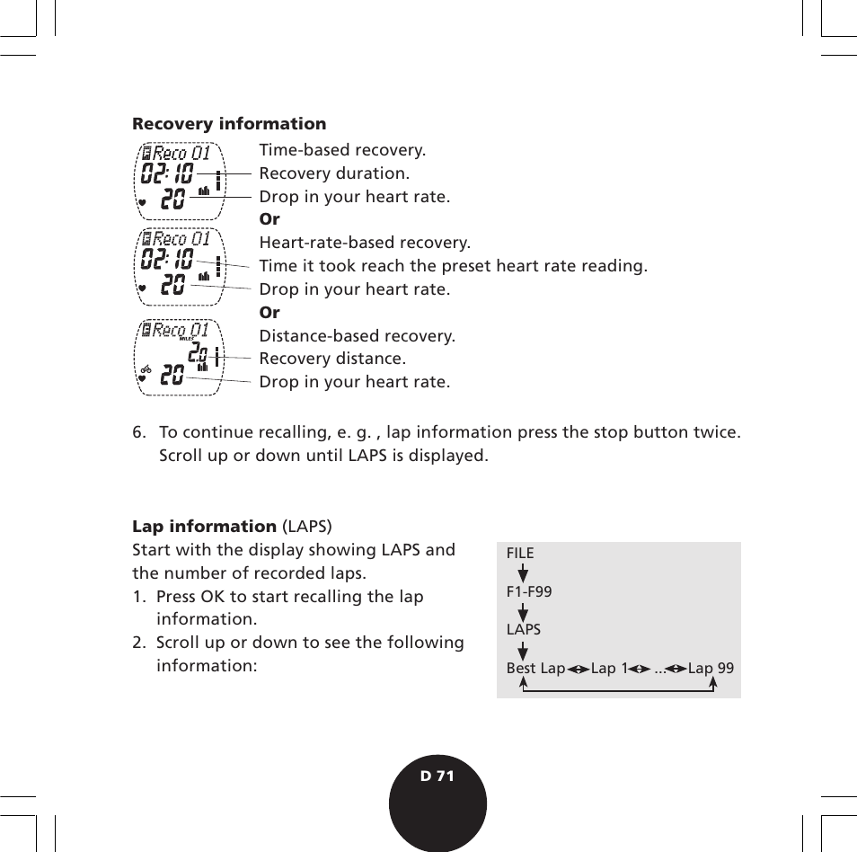 POLAR S720i User Manual | Page 73 / 122