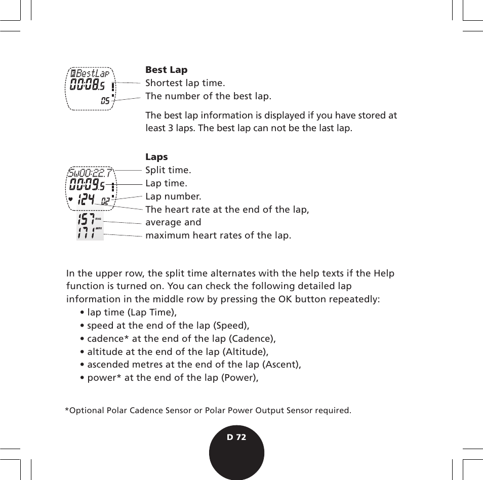 POLAR S720i User Manual | Page 74 / 122