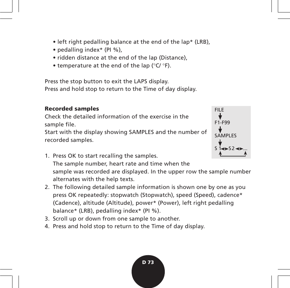 POLAR S720i User Manual | Page 75 / 122