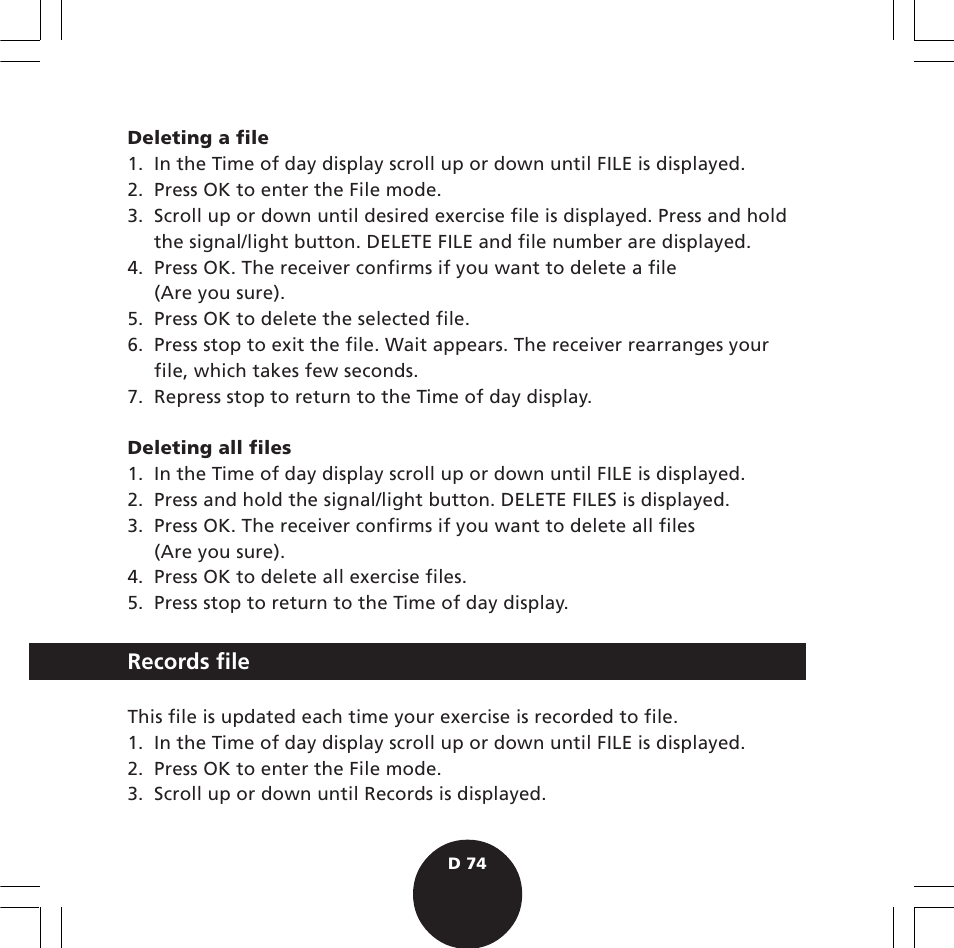 Records file | POLAR S720i User Manual | Page 76 / 122