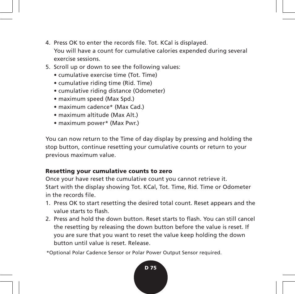 POLAR S720i User Manual | Page 77 / 122