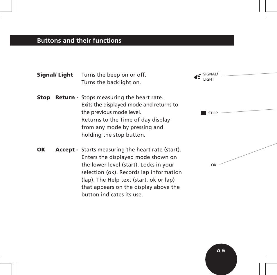 Buttons and their functions | POLAR S720i User Manual | Page 8 / 122