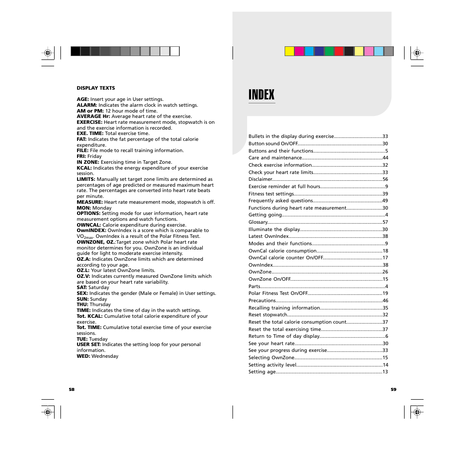 Index | POLAR GBR User Manual | Page 31 / 33